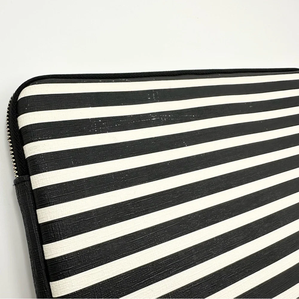 Kate Spade Striped Black & White Laptop Case